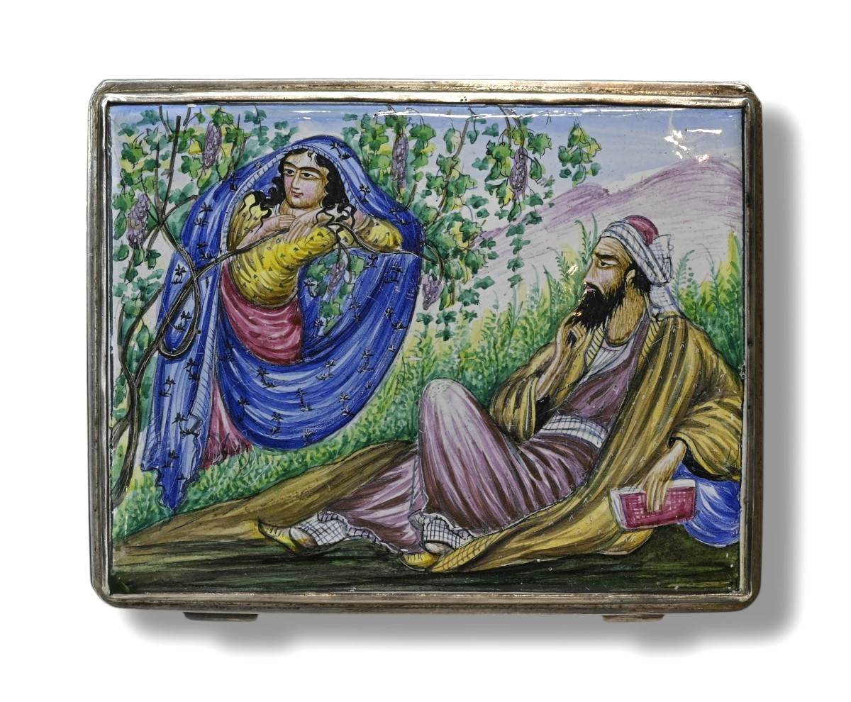 Silver Cigarette Box With Enamels - Turkey End Of 19th Century